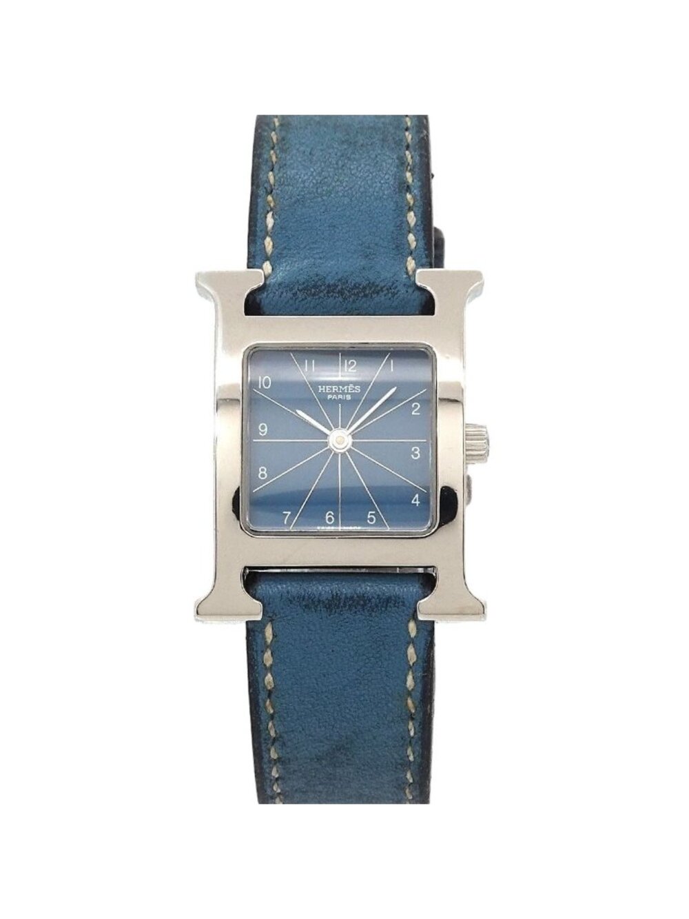 Hermes H Watch Blue Quartz